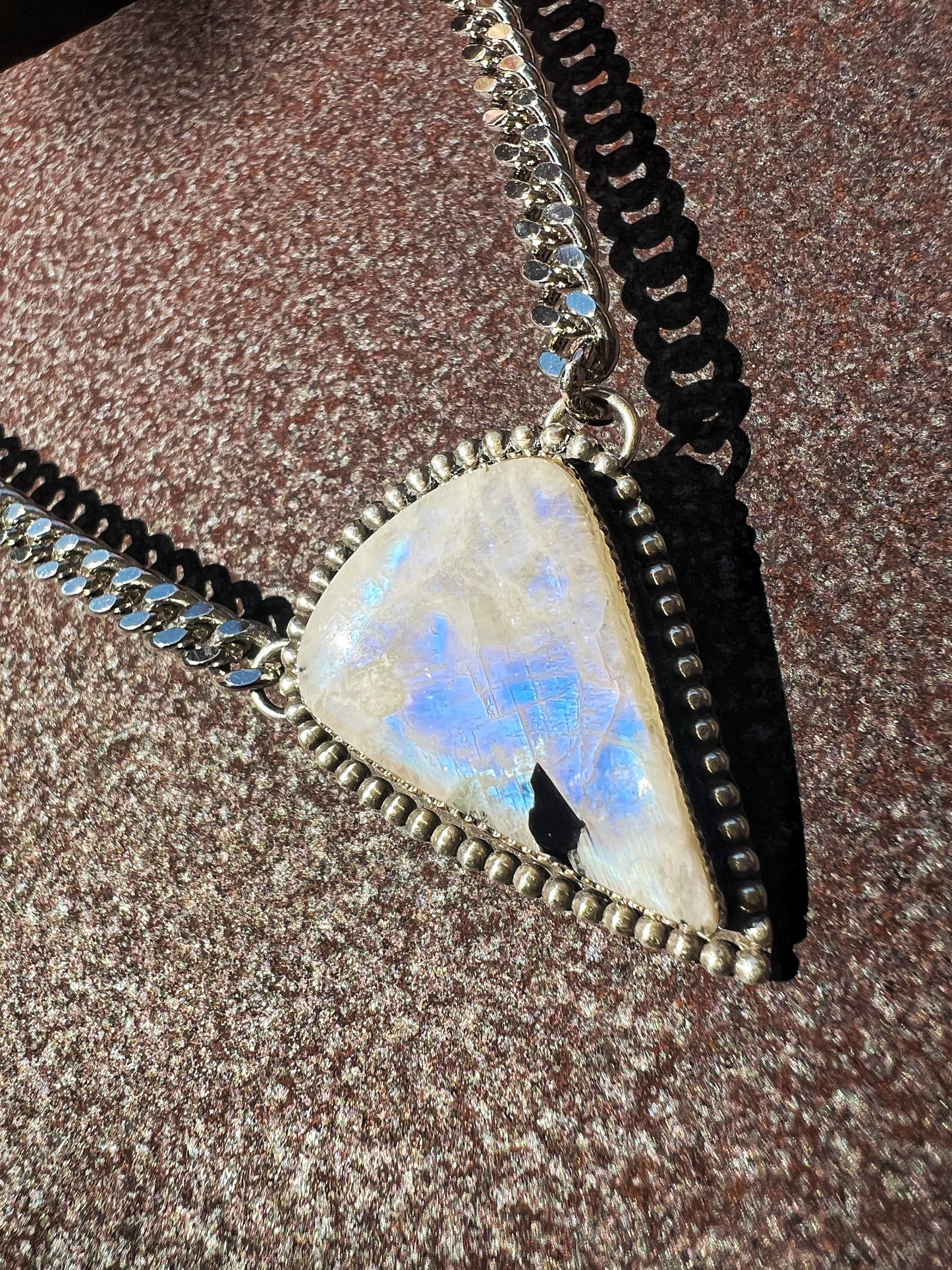 Rainbow Moonstone Cuban Chain