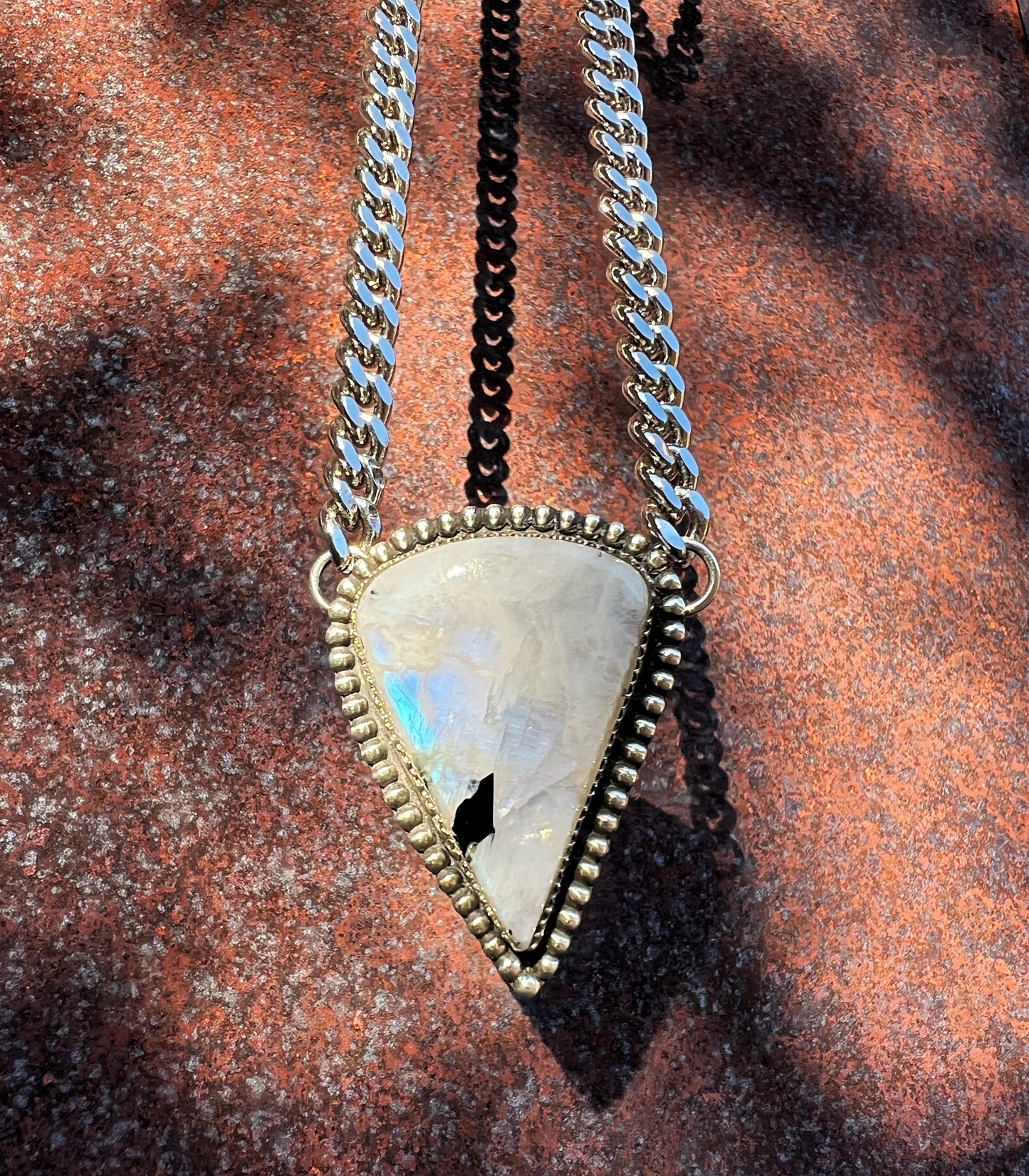 Rainbow Moonstone Cuban Chain