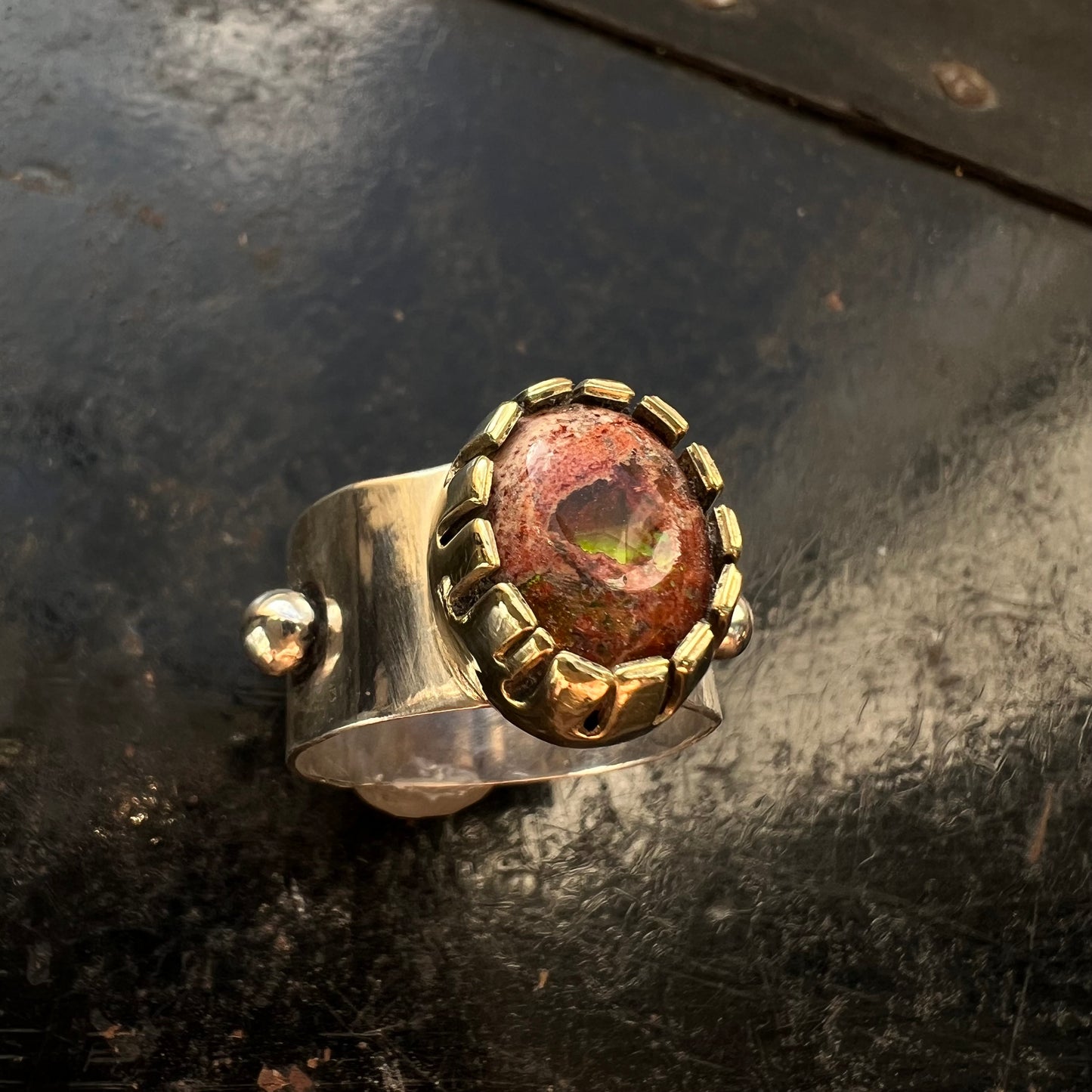 Mexican Fire Opal Queen Ring — size 7