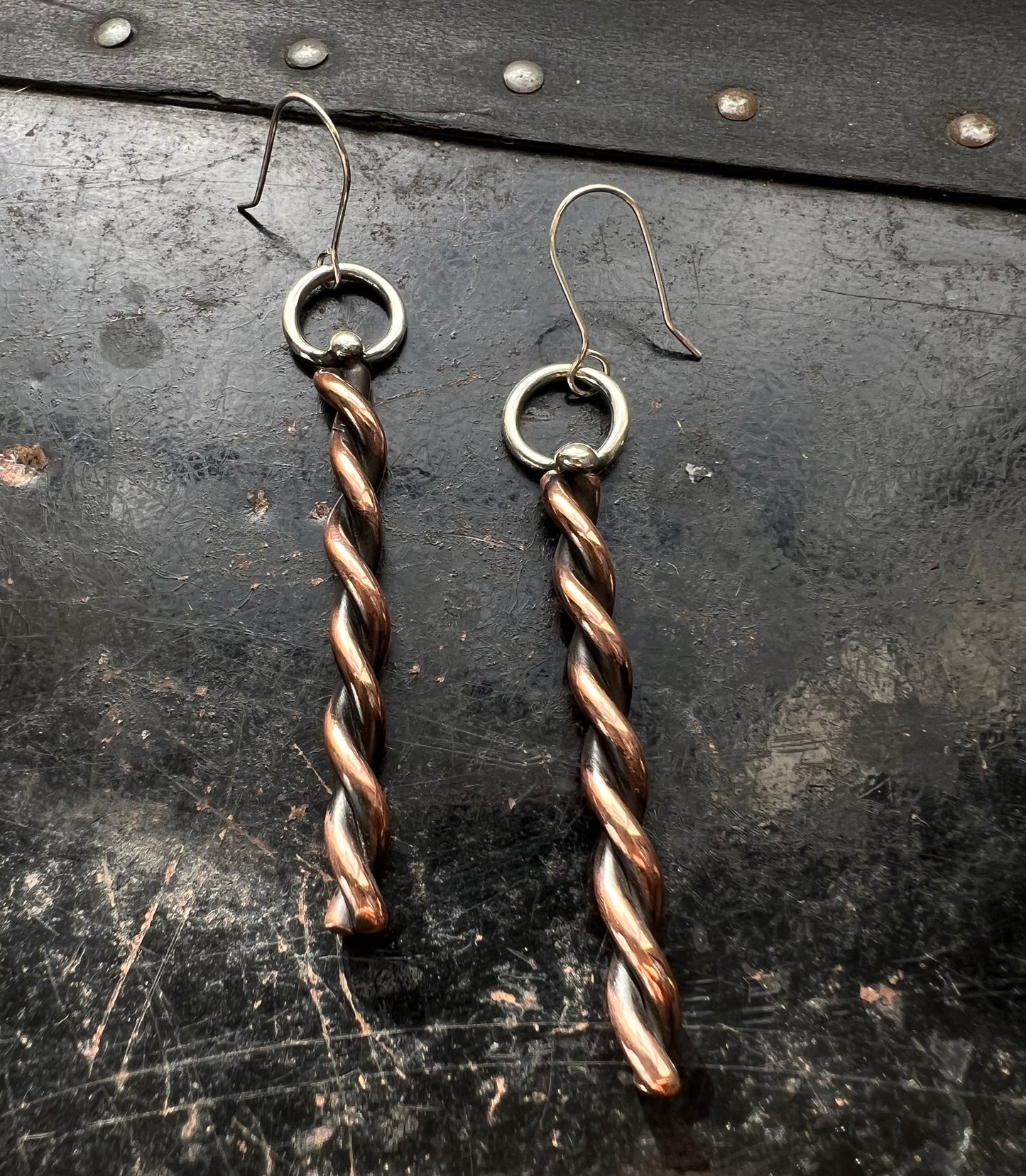Twisted Copper Earrings