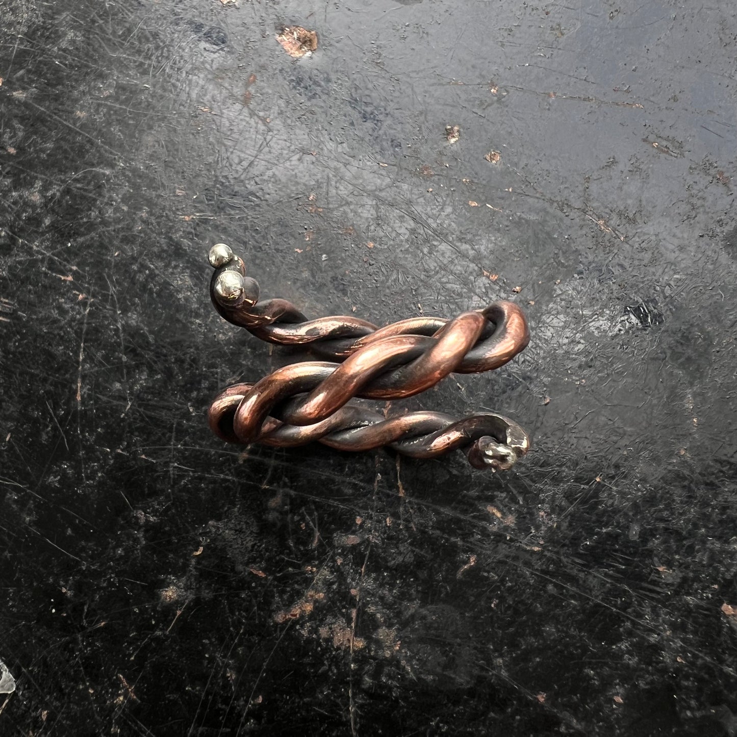 Twisted Cooper Ring — size 11 (slightly adjustable)