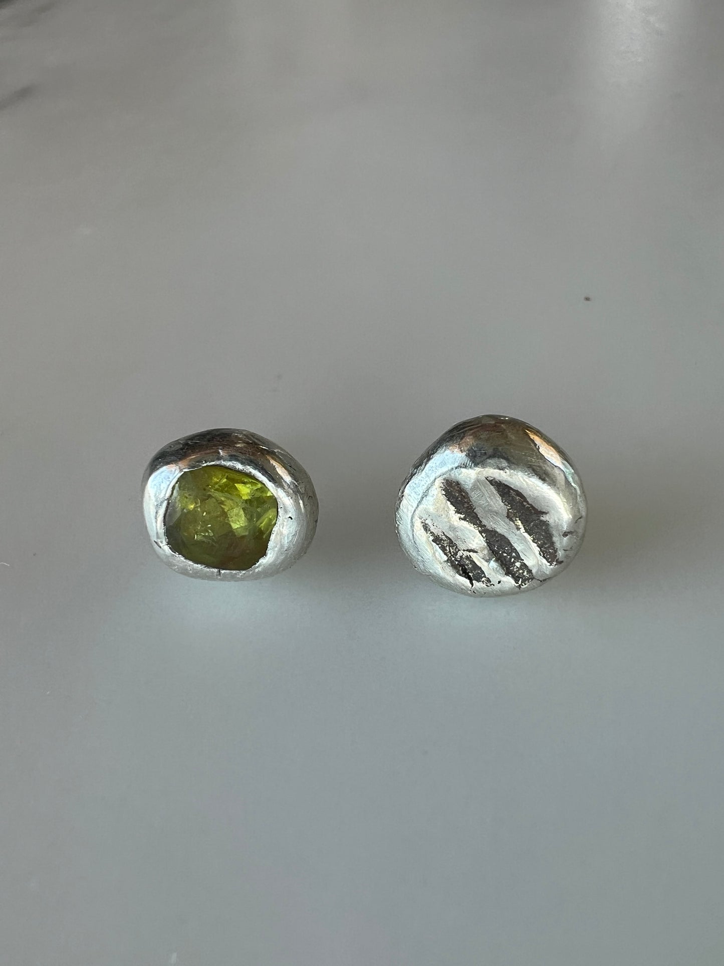 Silver & Peridot Studs