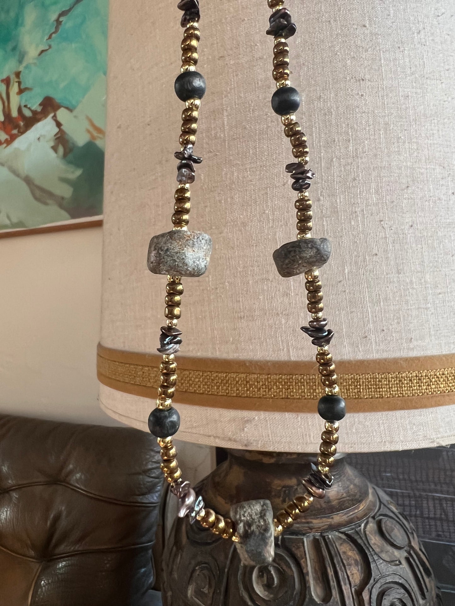 African Mali Stone & Lava Necklace