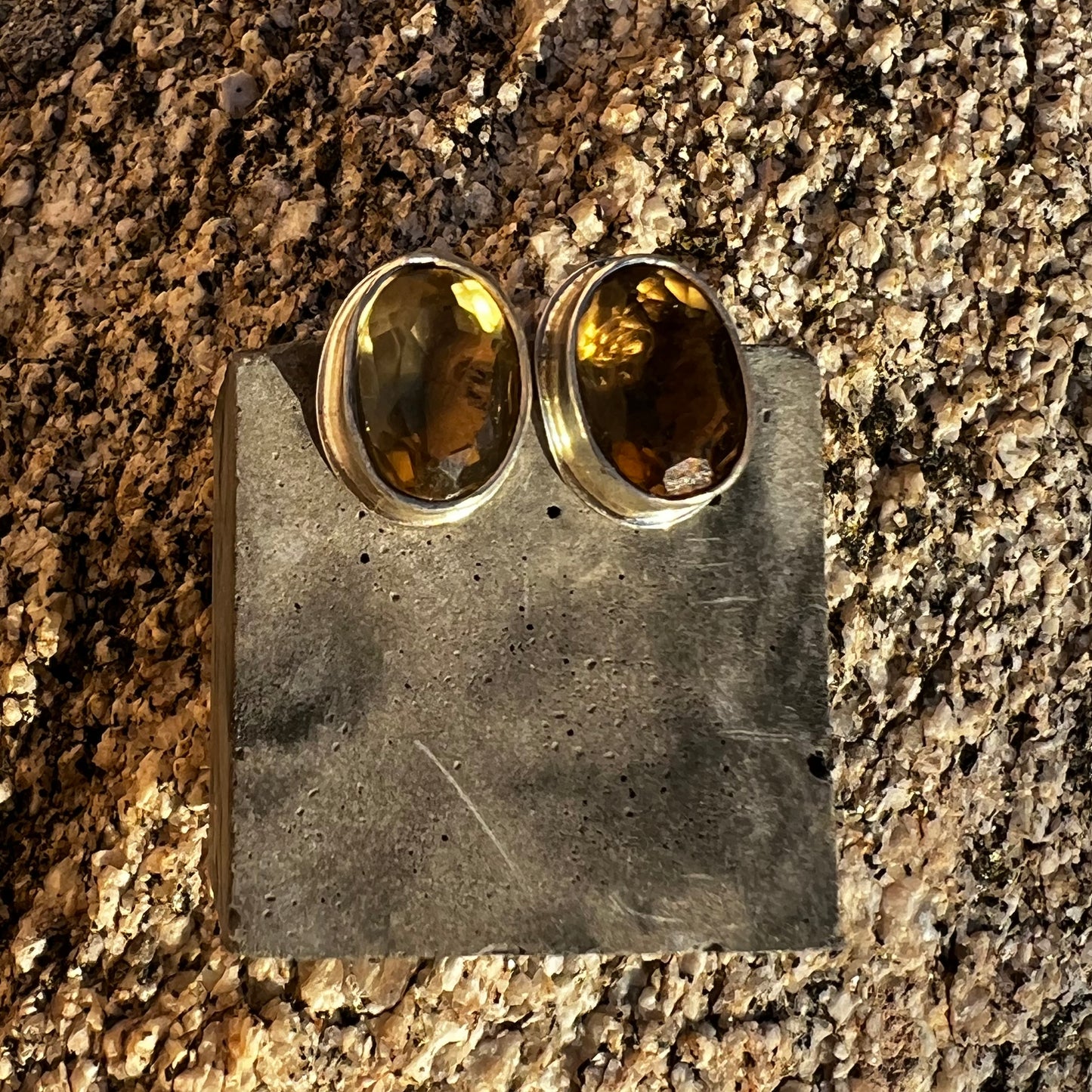 Oversized Citrine Studs