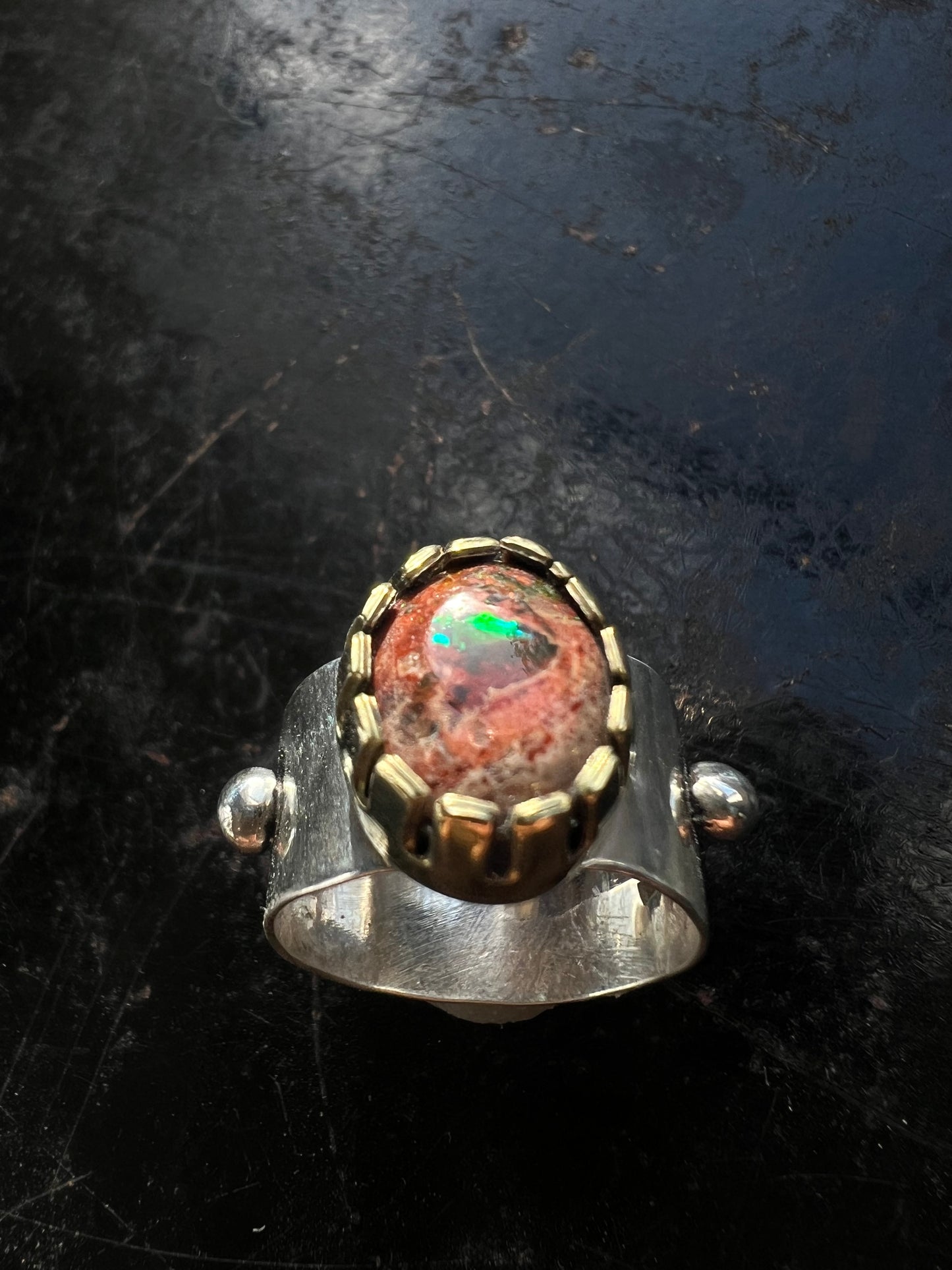 Mexican Fire Opal Queen Ring — size 7