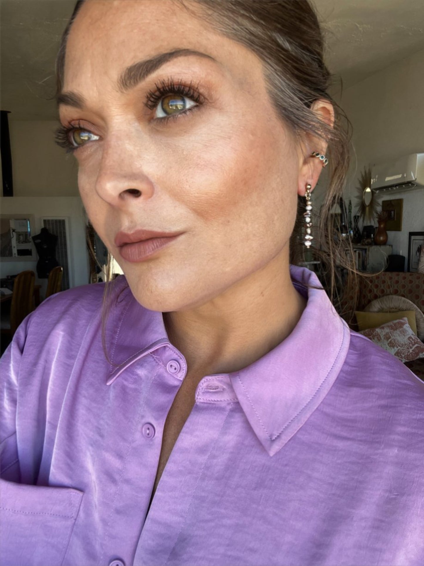 Prehnite & Pearls Earrings