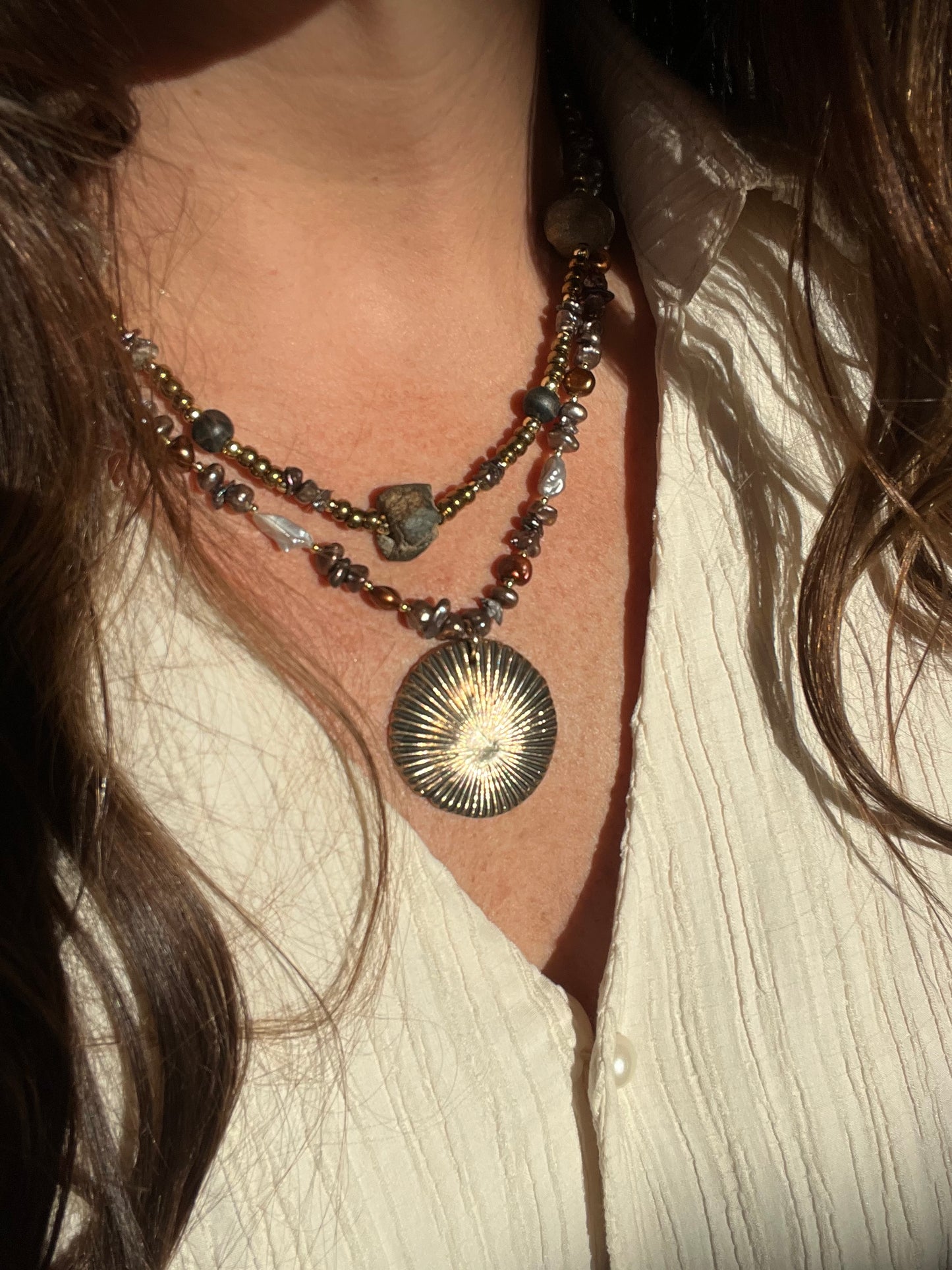 African Mali Stone & Lava Necklace