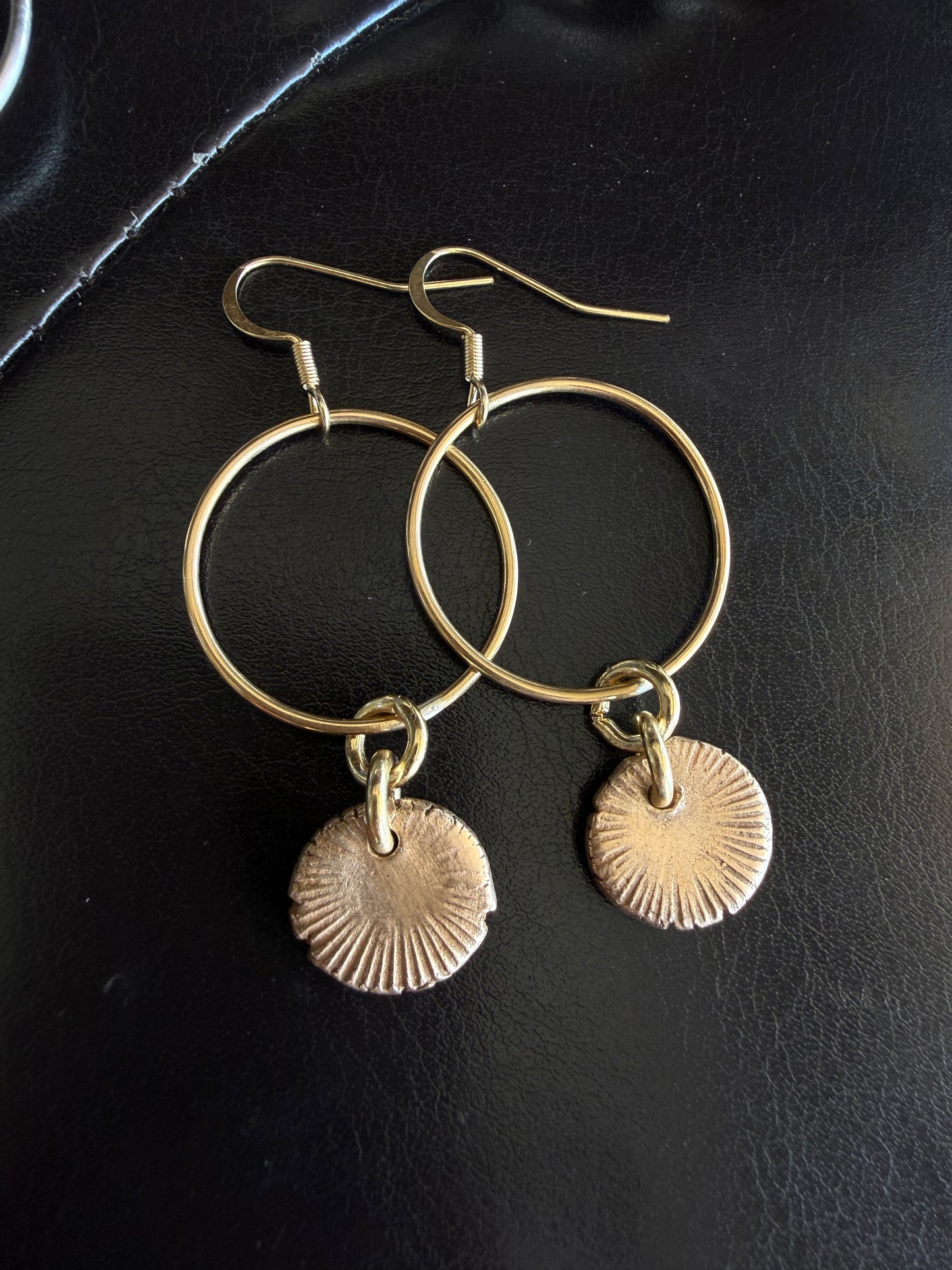 Bronze Sun Hoops — 2”