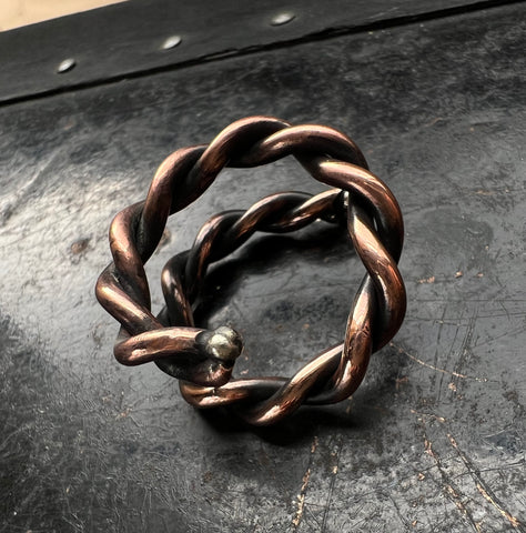 Twisted Cooper Ring — size 11 (slightly adjustable)