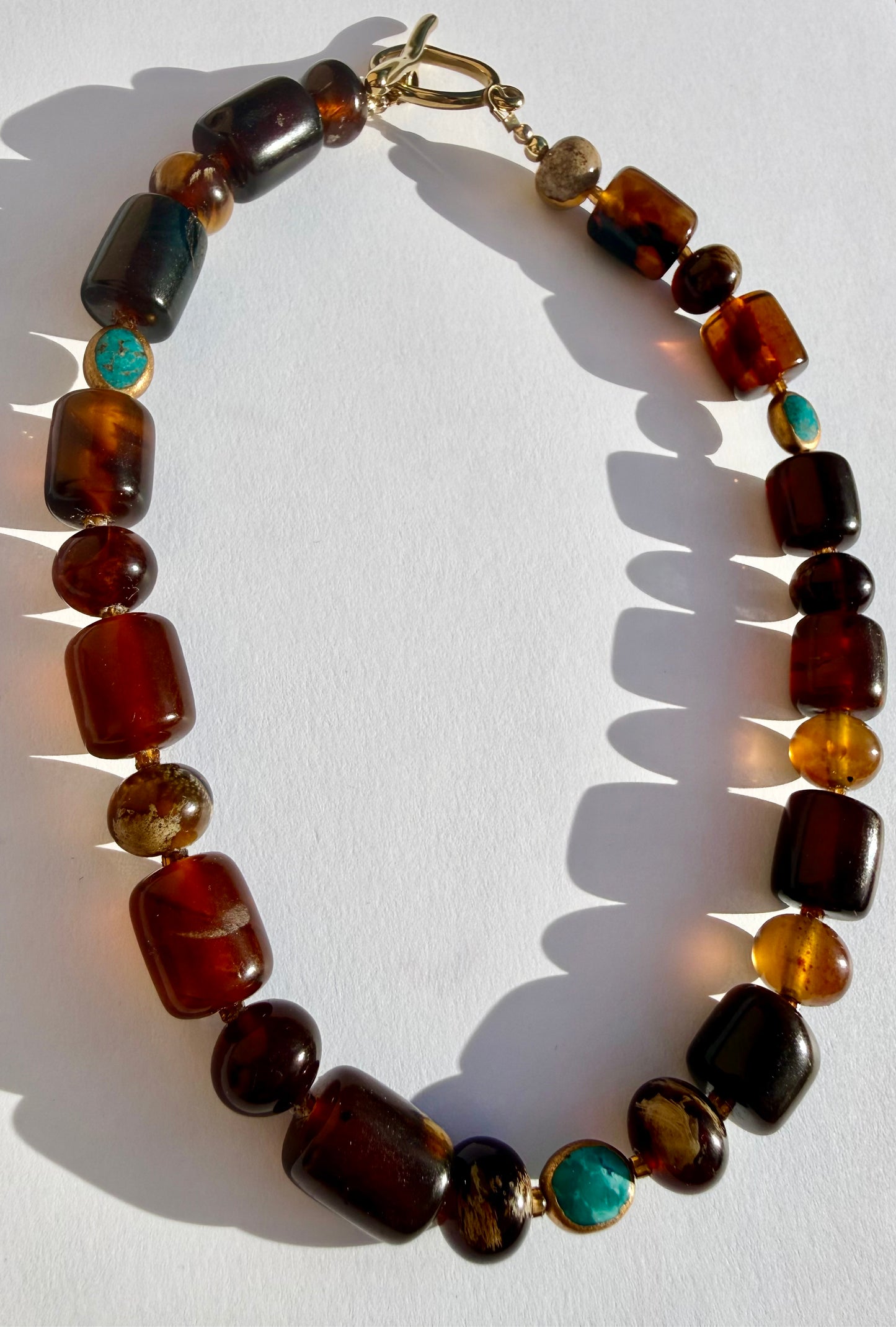 Sumatran Amber & Turquoise Collar