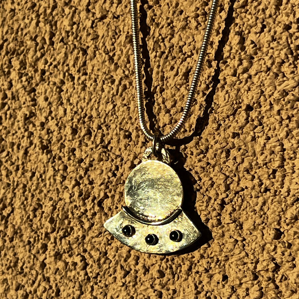 UFO Necklace with Snake Chain