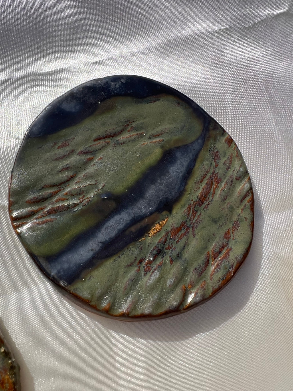 Ceramic Jewelry Dish/Coasters — Moss