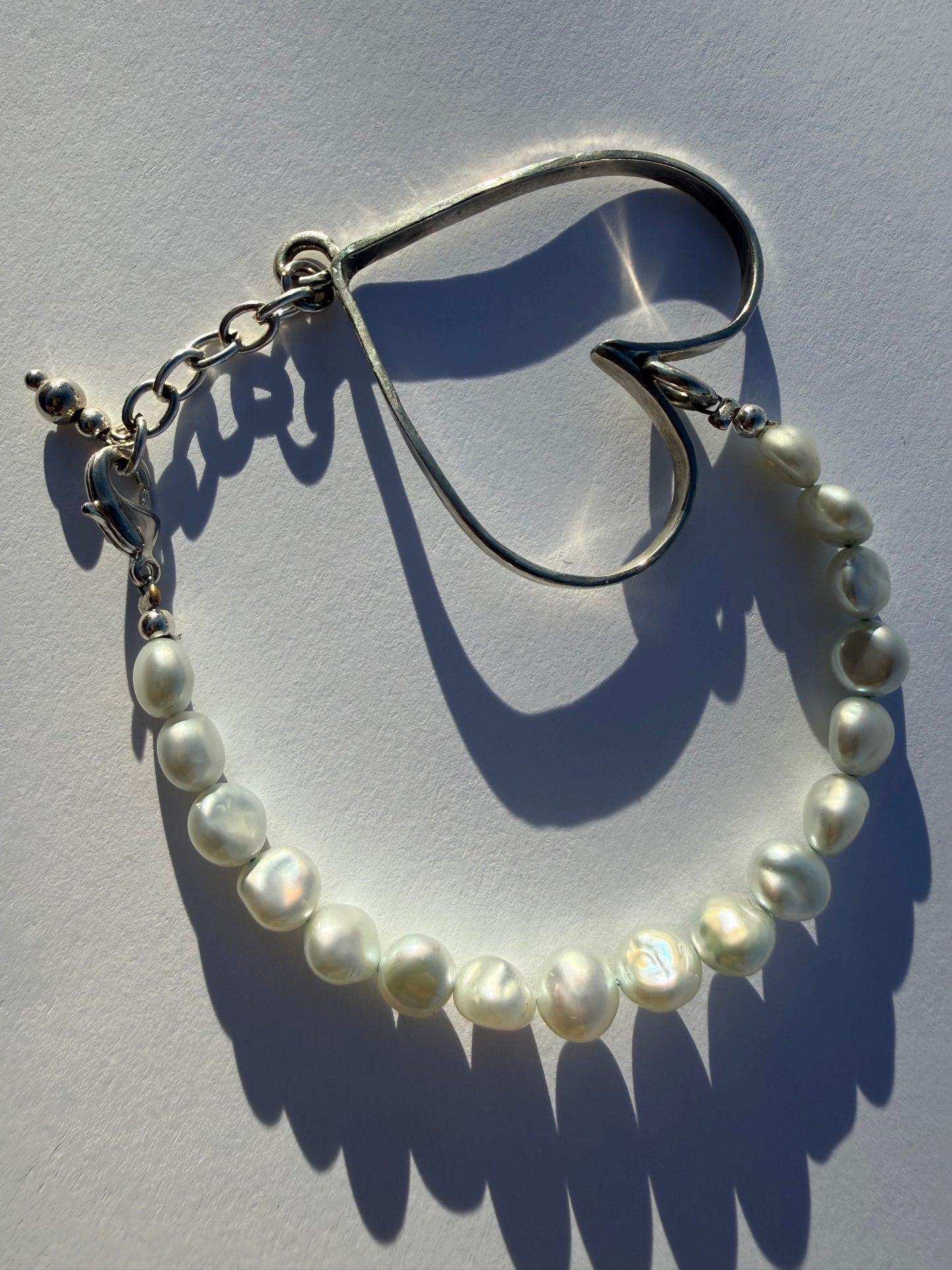 Heart & Biwa Pearls Bracelet