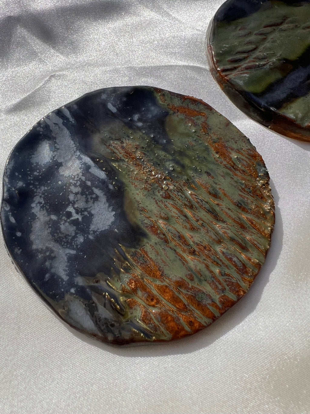 Ceramic Jewelry Dish/Coasters — Moss