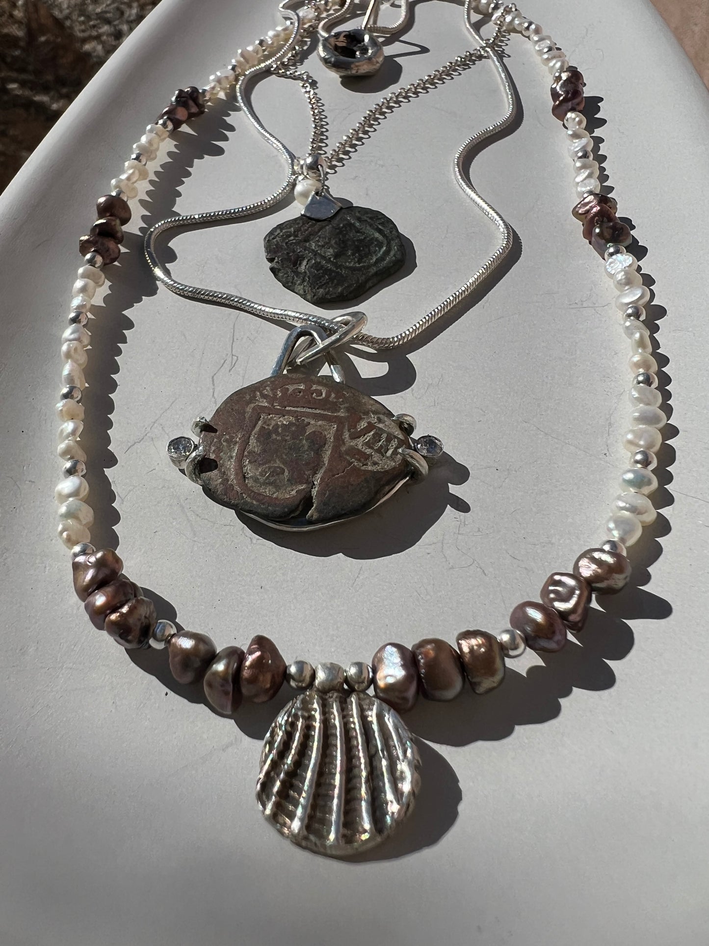 Seashell & Pearl Strand Necklace