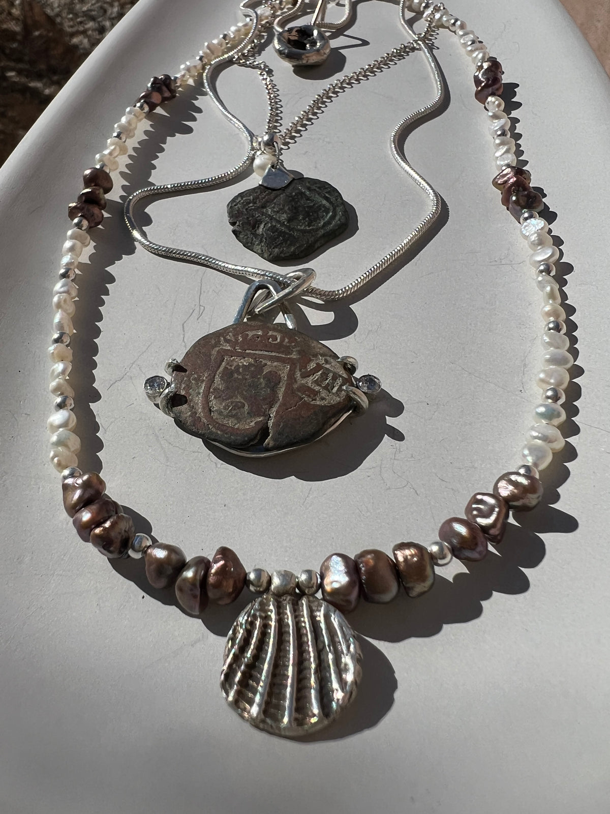 Seashell & Pearl Strand Necklace