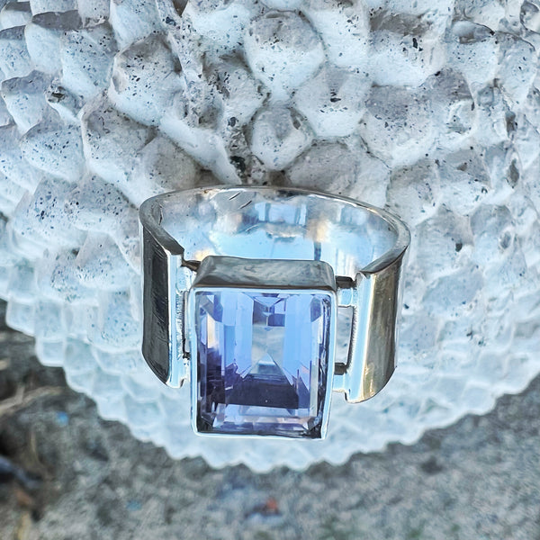 Modernist Amethyst Ring — size 7