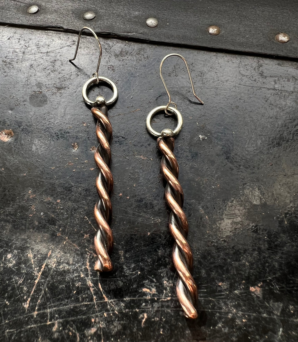 Twisted Copper Earrings