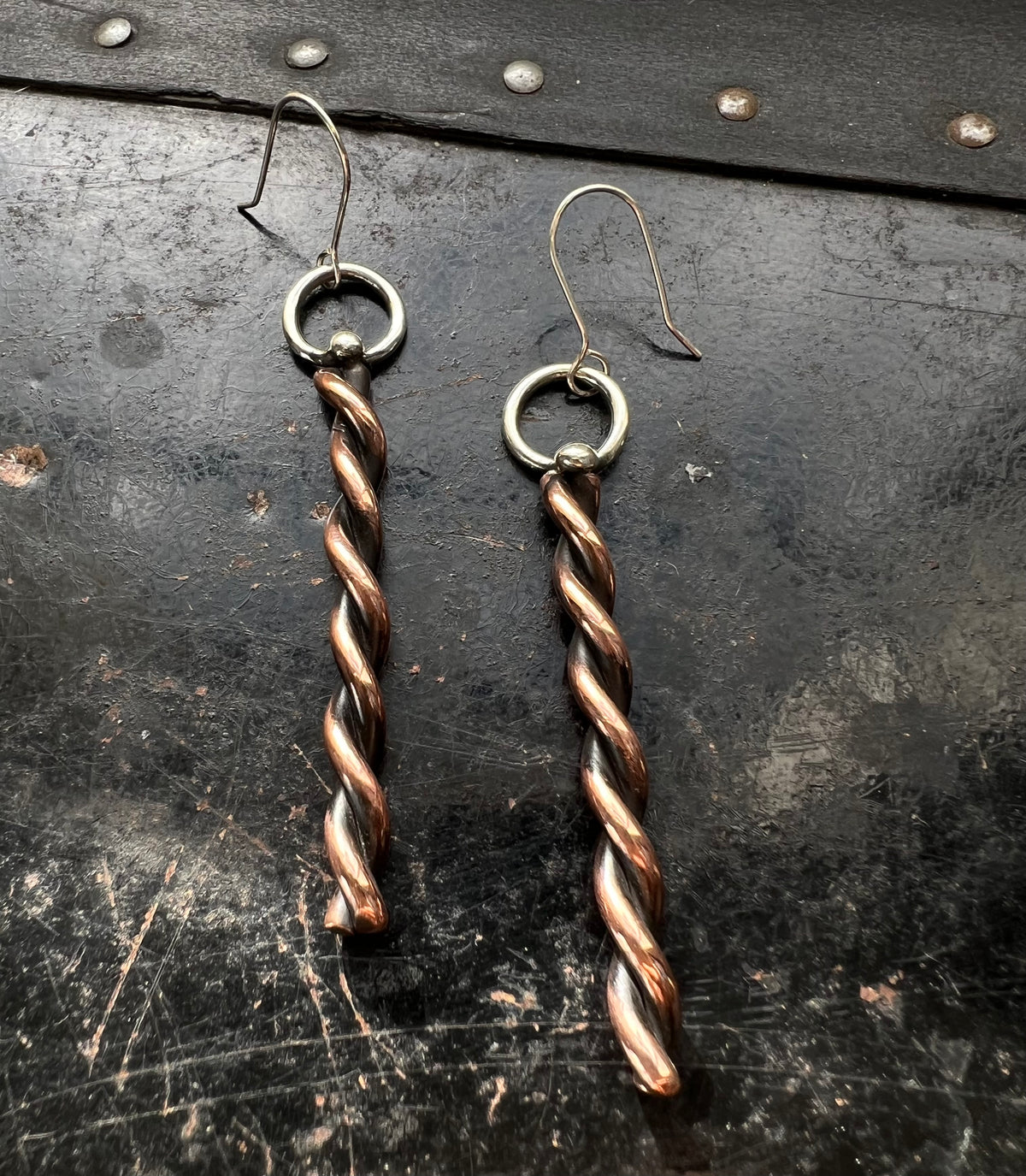 Twisted Copper Earrings
