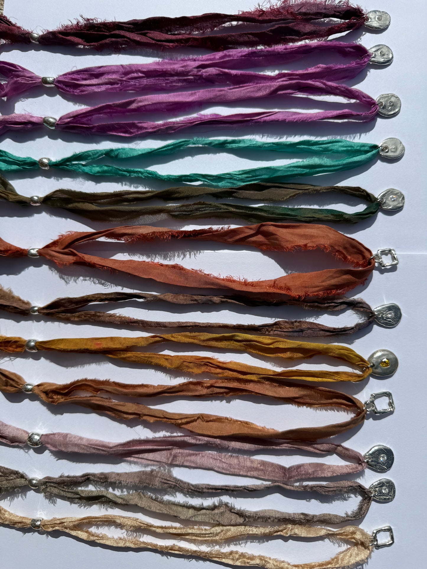 Sunworn Silk Ribbons — Silver