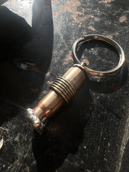 Silver Nugget Bullet keychain — ooak