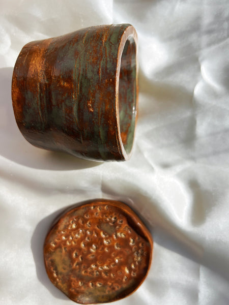 Ceramic Cup & Saucer — Olive