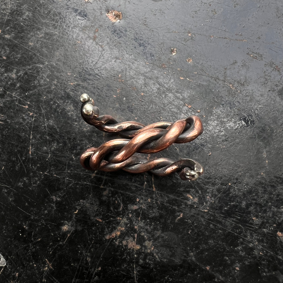 Twisted Cooper Ring — size 11 (slightly adjustable)