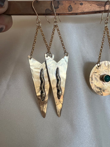 Snake and Dagger earrings — made to order