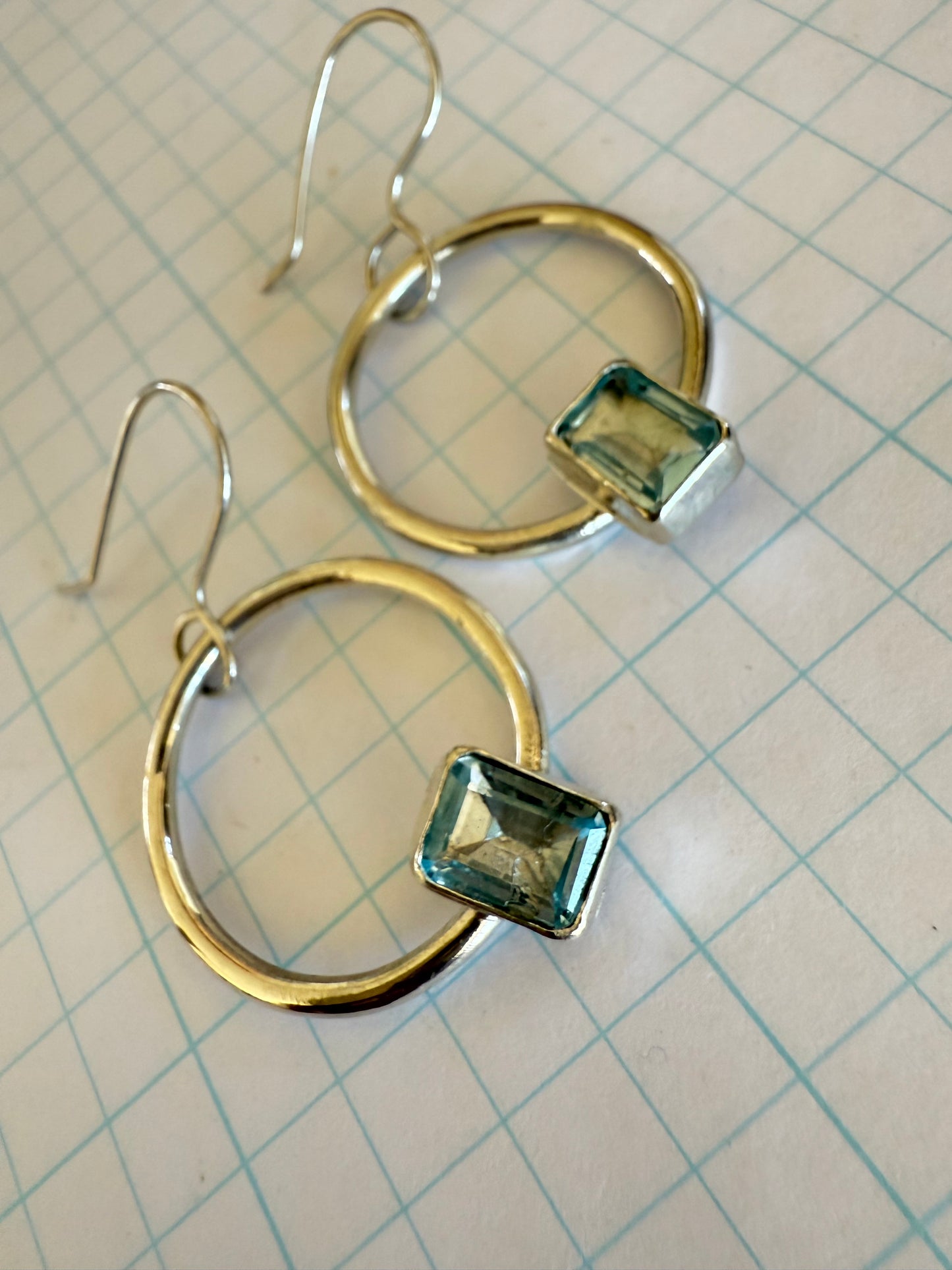 Blue Topaz Hoops