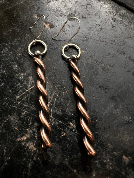 Twisted Copper Earrings