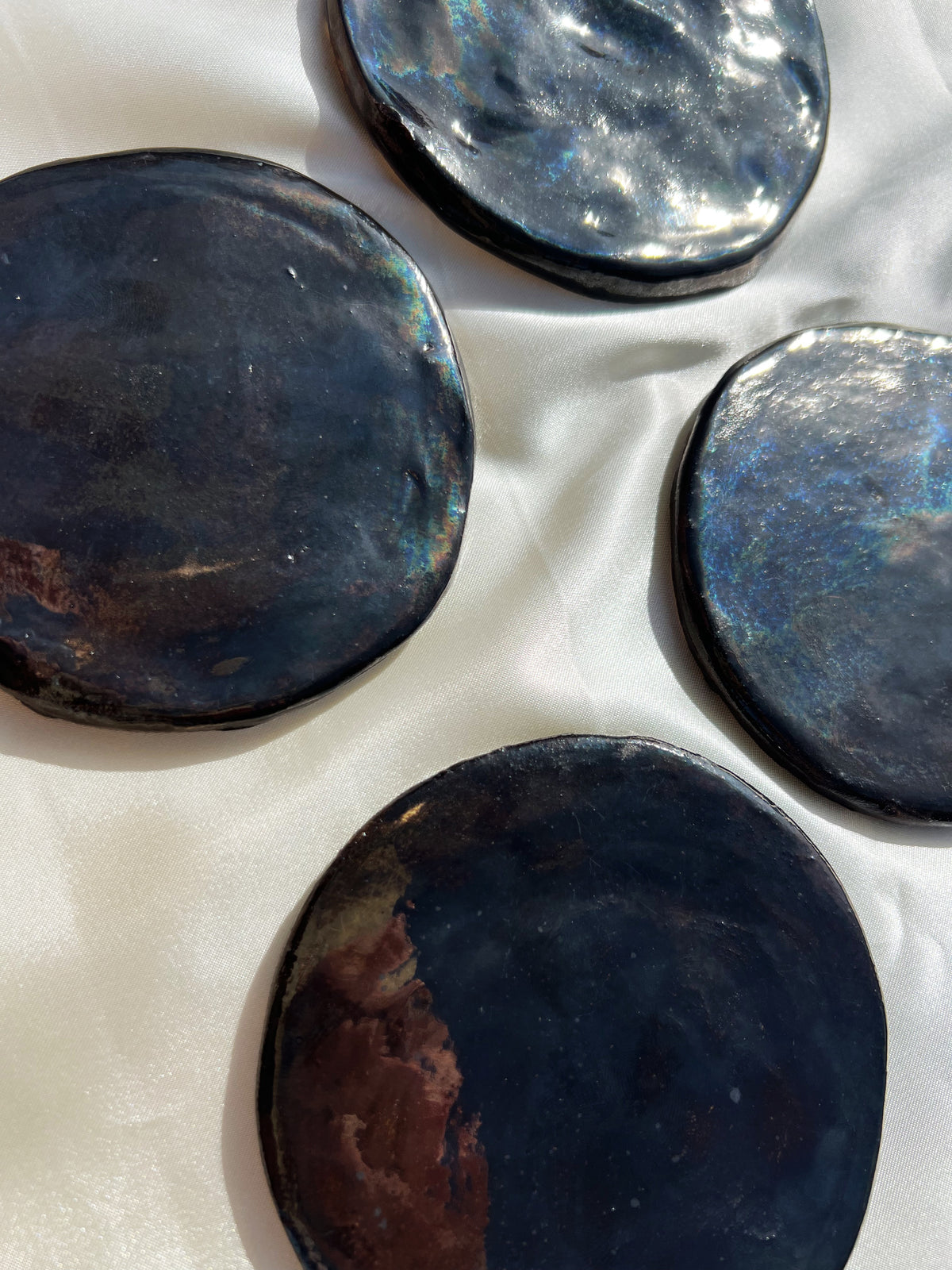 Cosmic Black Ice — set of 4 plates/coasters