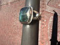 Teal Moss Kyanite Ring — size 4 3/4