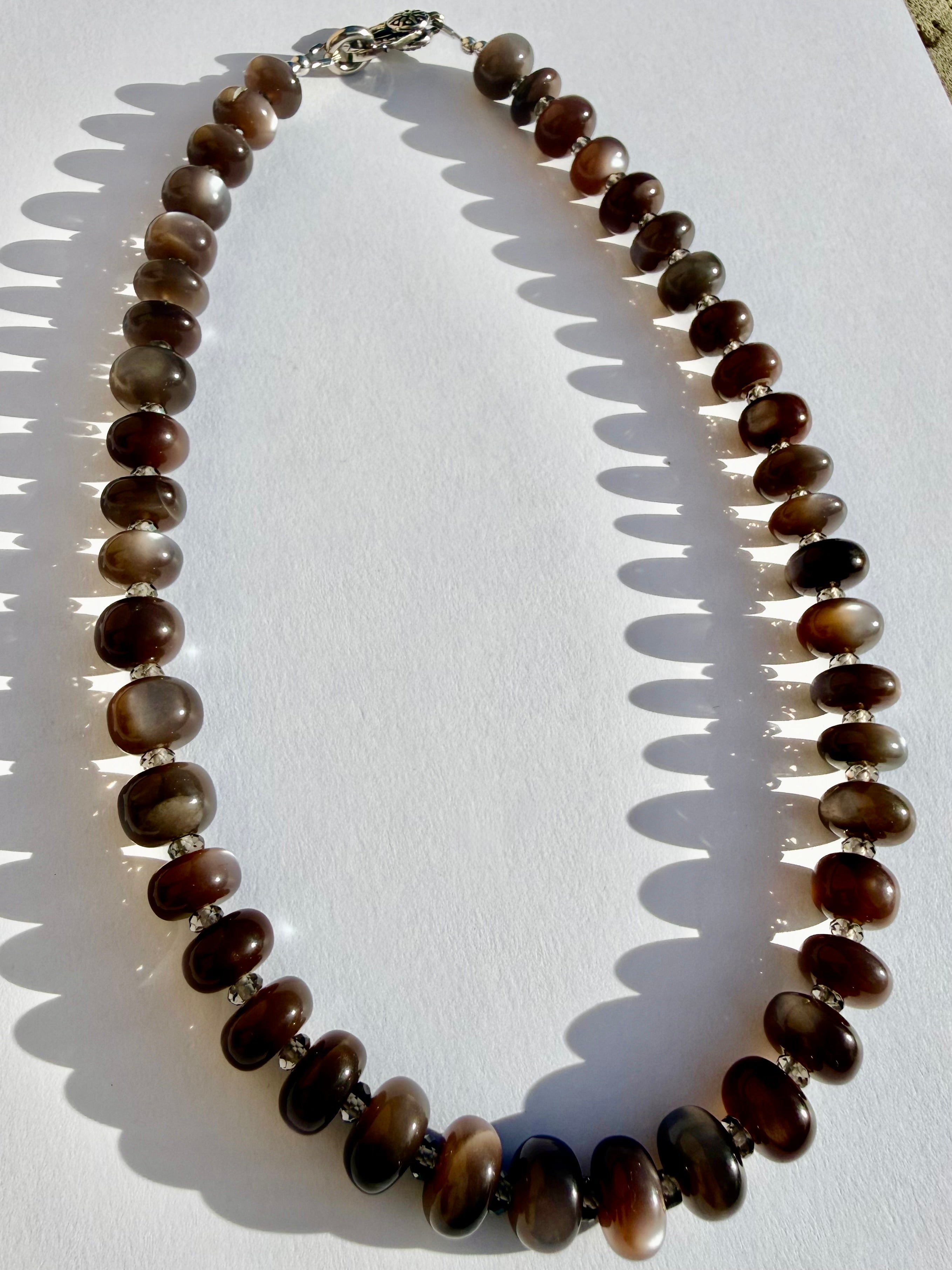 Chocolate Moonstone with Ice Obsidian Collar – Sunhawk Studio