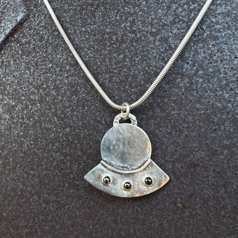 UFO Necklace with Snake Chain