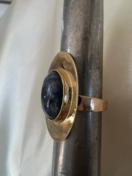 Lapis and Bronze Ring — size 9