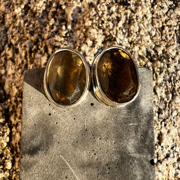 Oversized Citrine Studs