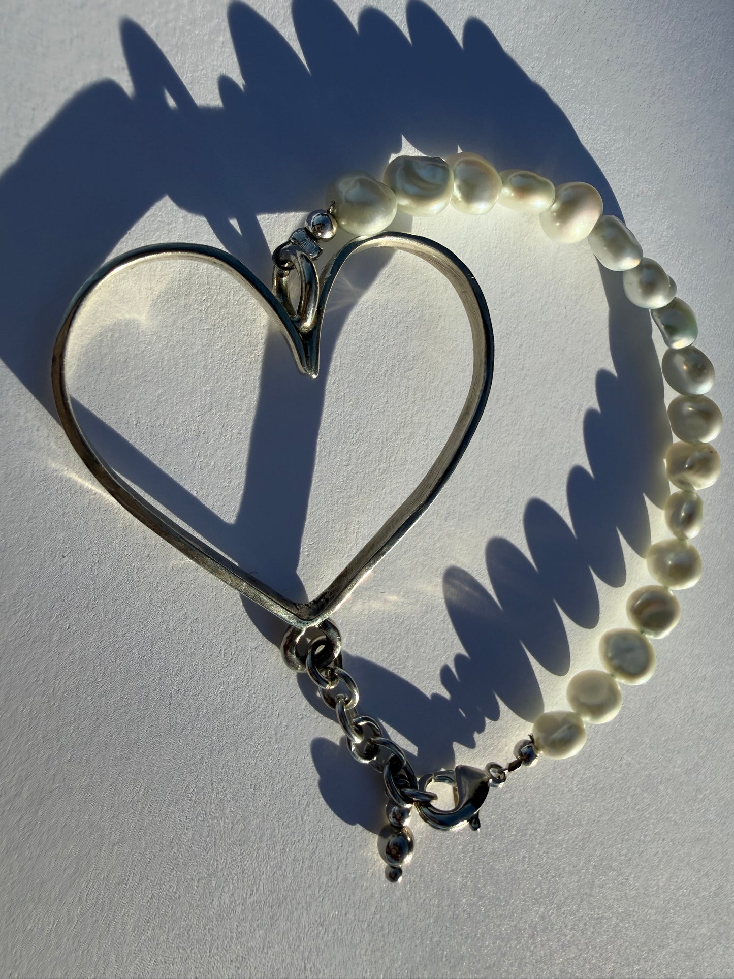 Heart & Biwa Pearls Bracelet