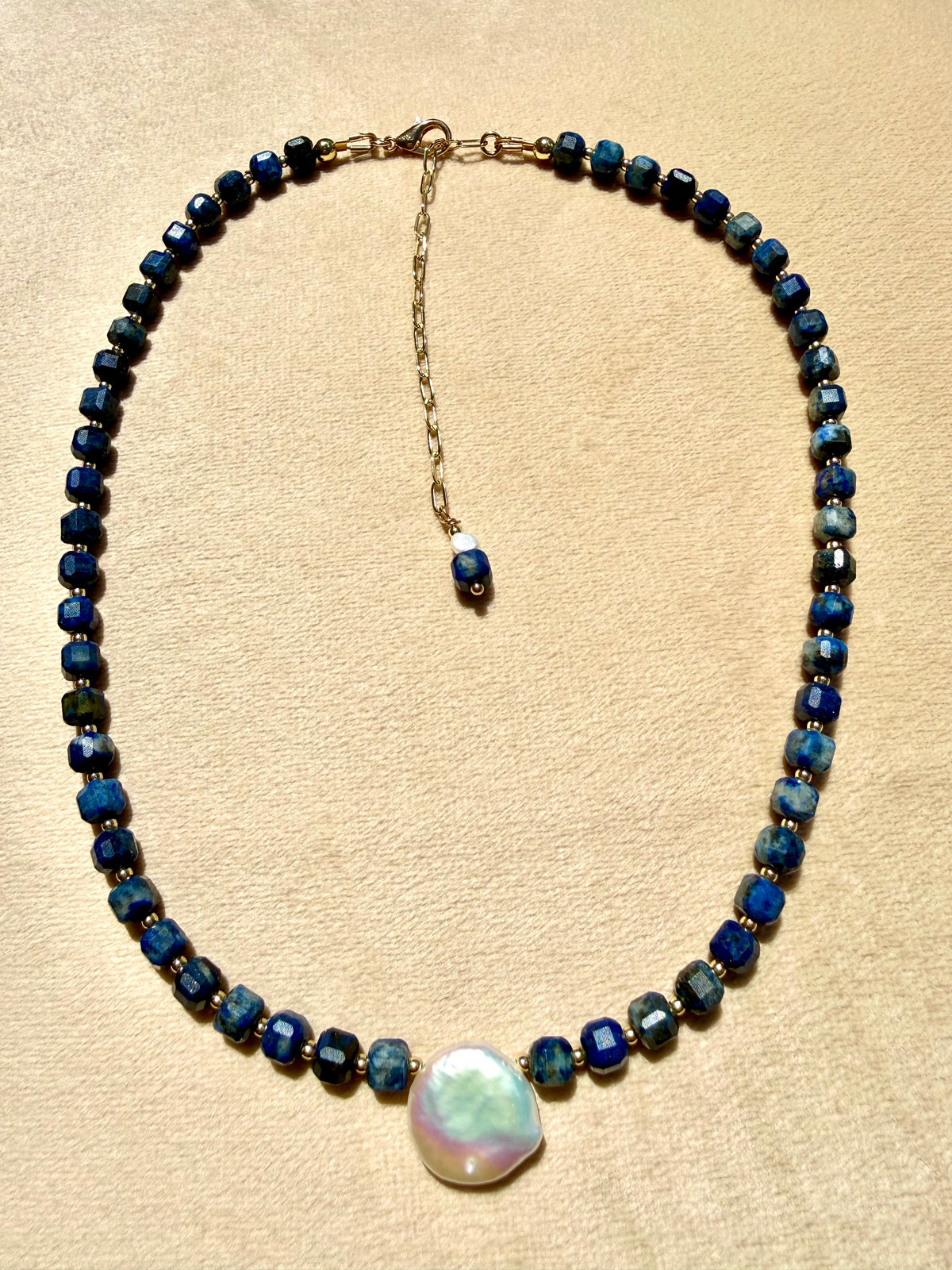 Lapis Lazuli & Baroque Pearl Collar