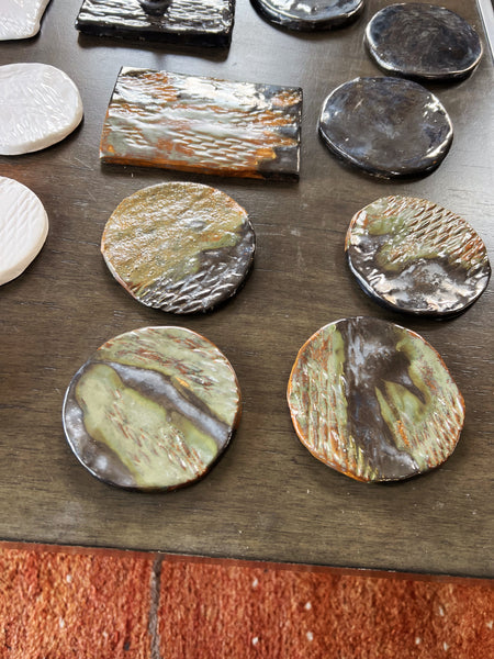 Ceramic Jewelry Dish/Coasters — Moss