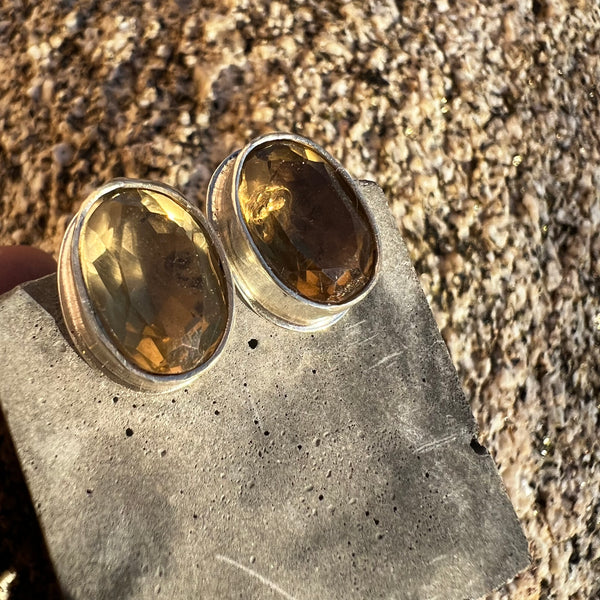 Oversized Citrine Studs