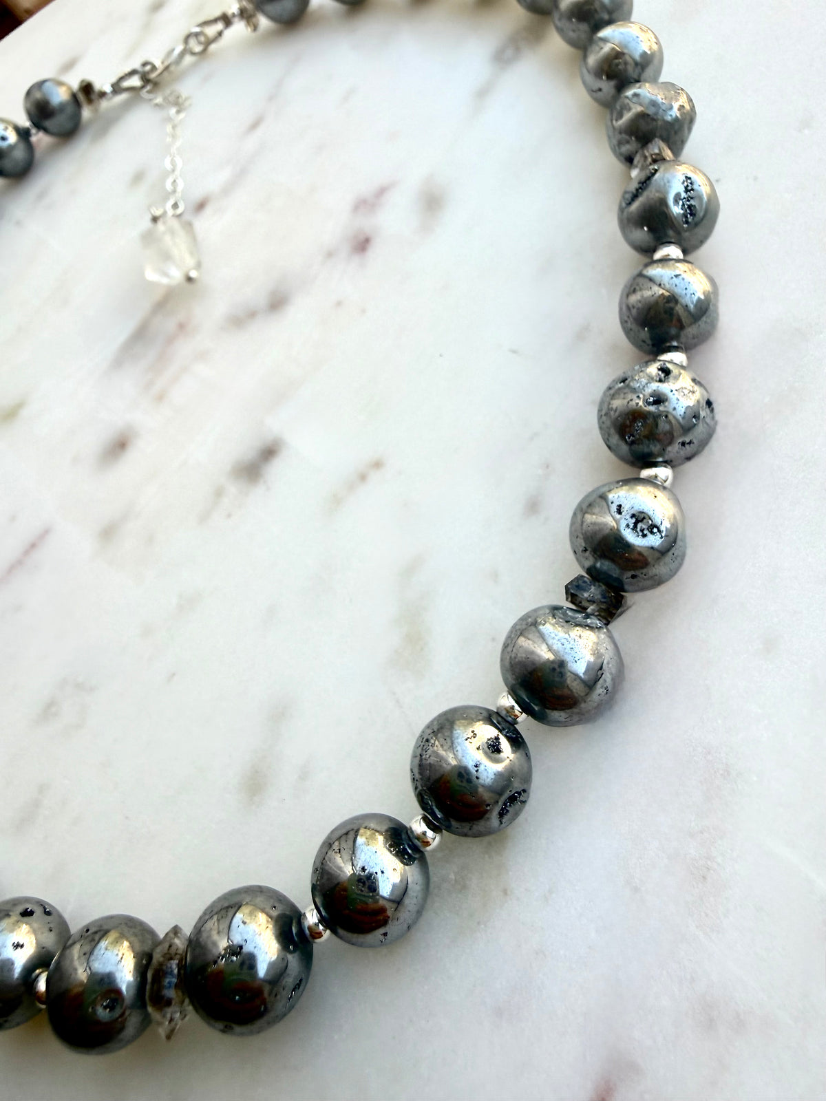 Moonlit Titanium Druzy Necklace