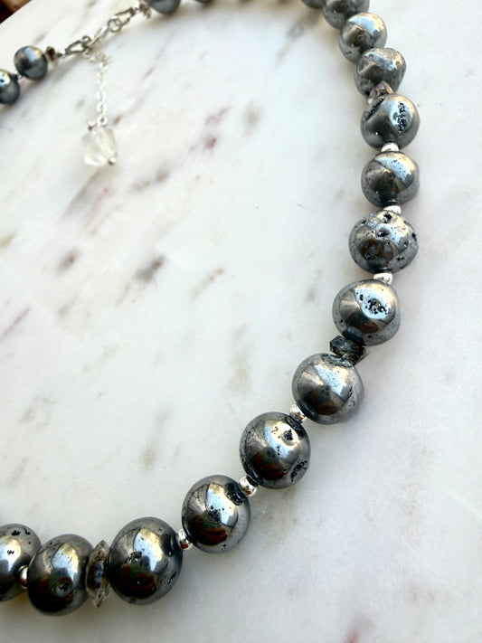 Moonlit Titanium Druzy Necklace