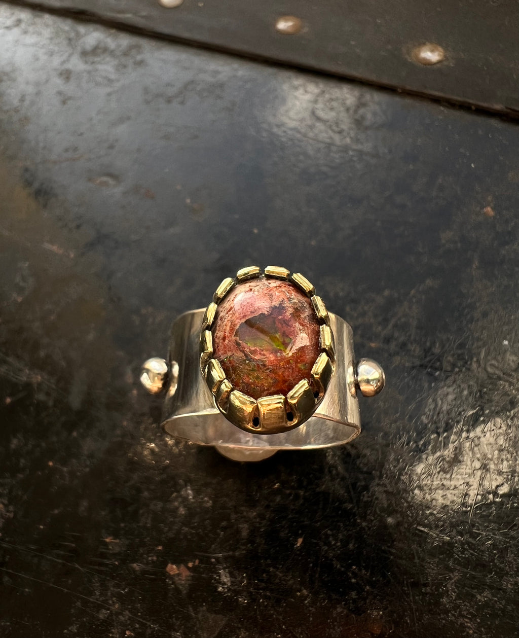 Mexican Fire Opal Queen Ring — size 7