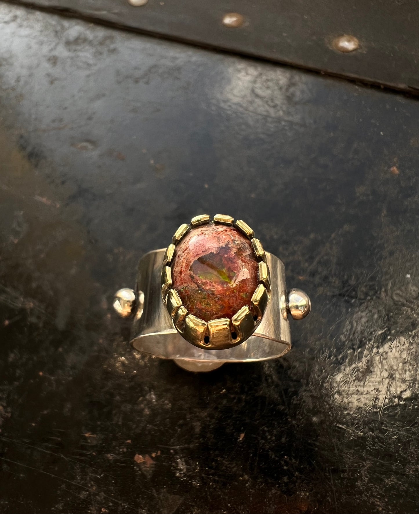 Mexican Fire Opal Queen Ring — size 7