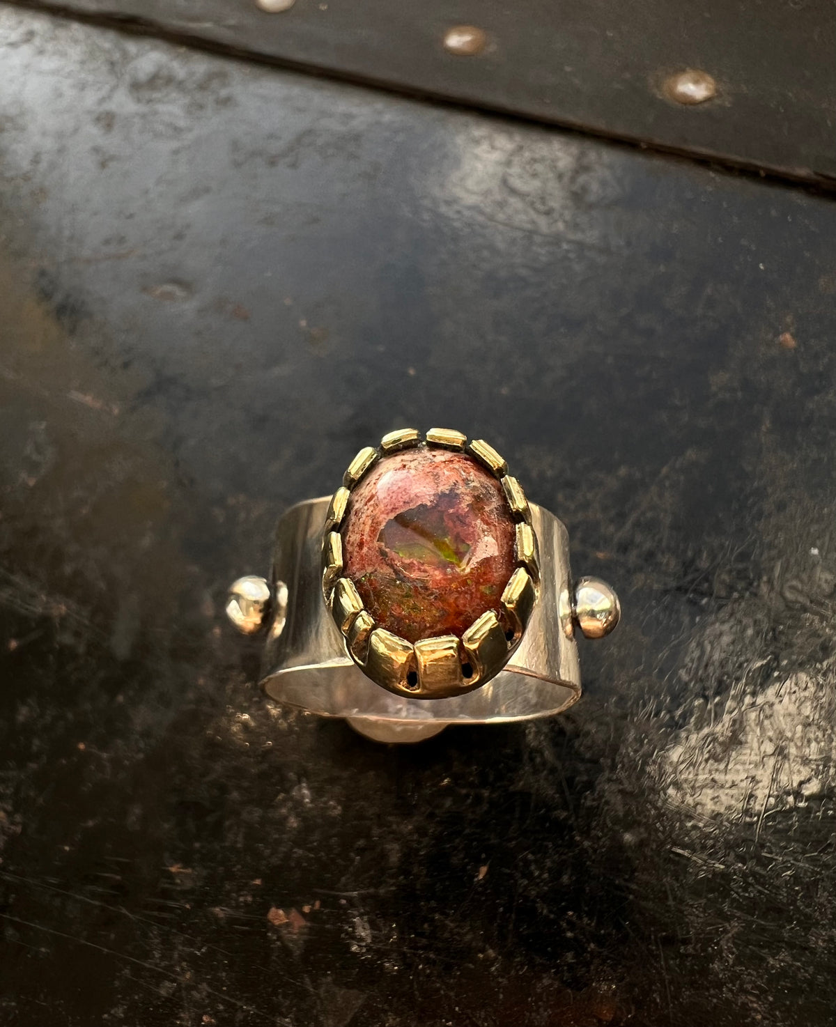 Mexican Fire Opal Queen Ring — size 7