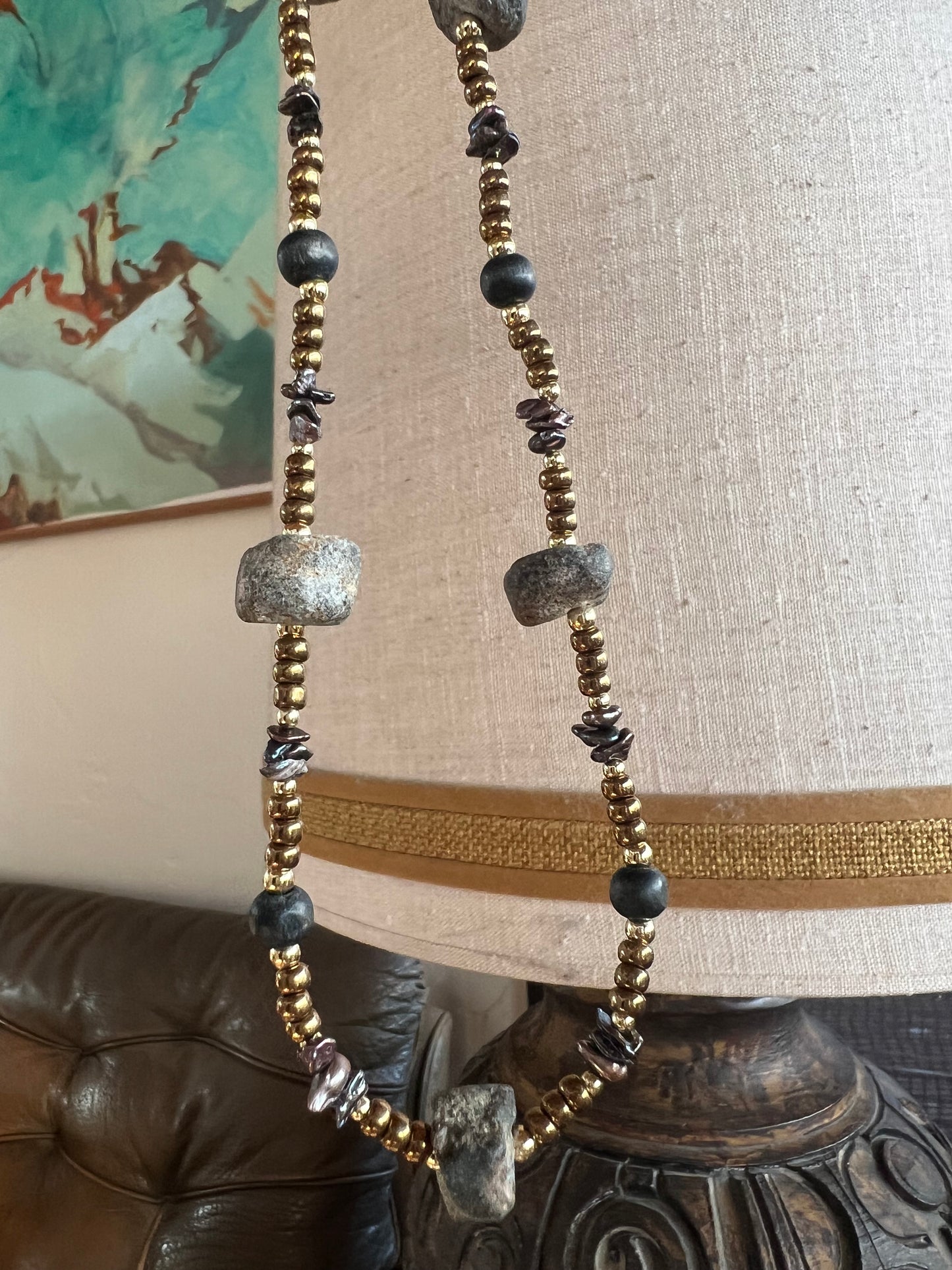 African Mali Stone & Lava Necklace