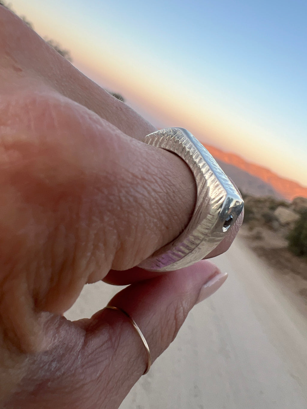 Size 7 — Chunky Ring with Diamonds