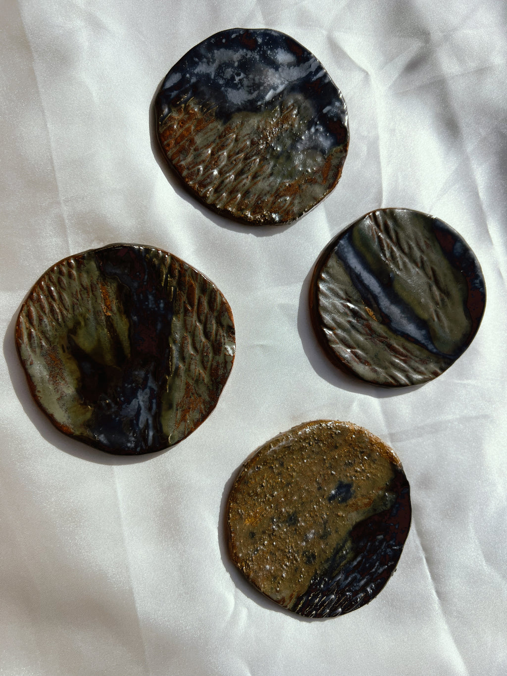 Ceramic Jewelry Dish/Coasters — Moss