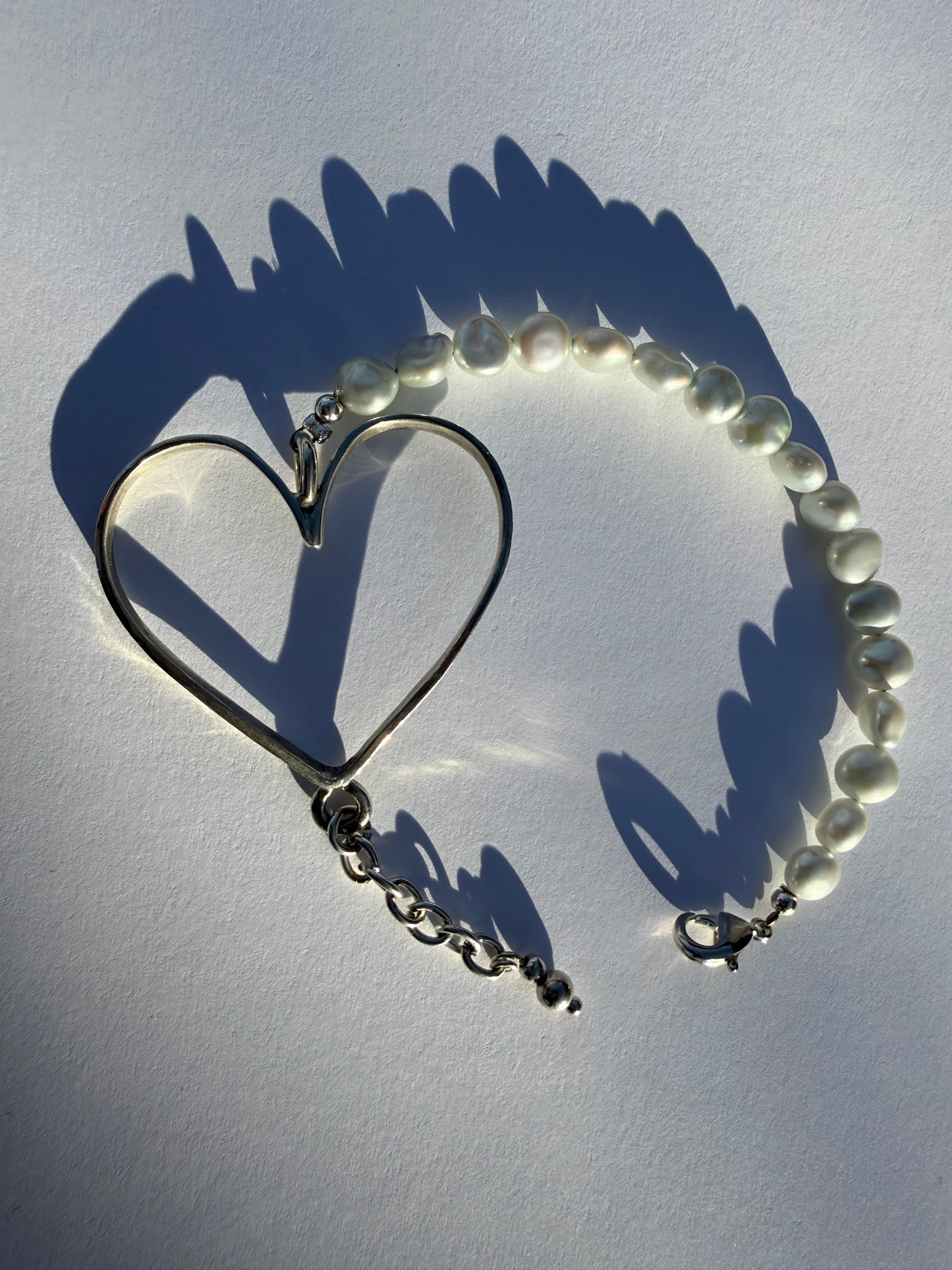 Heart & Biwa Pearls Bracelet