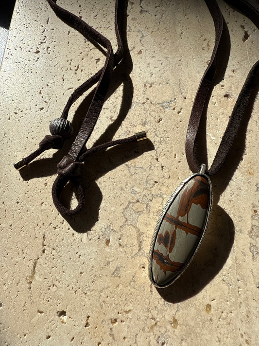 Death Valley Indian Paint Stone Necklace